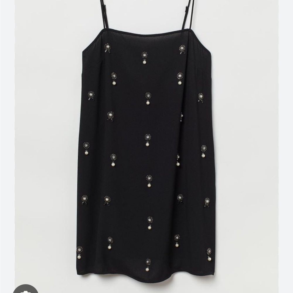 H&M Appliquéd Slip Dress